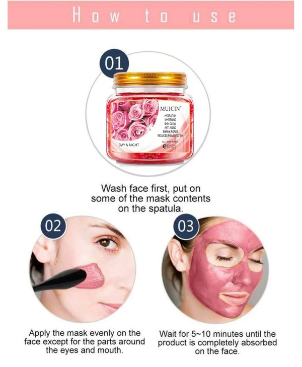 Muicin Natural Rose Petal Day And Night Sleeping Mask 280g