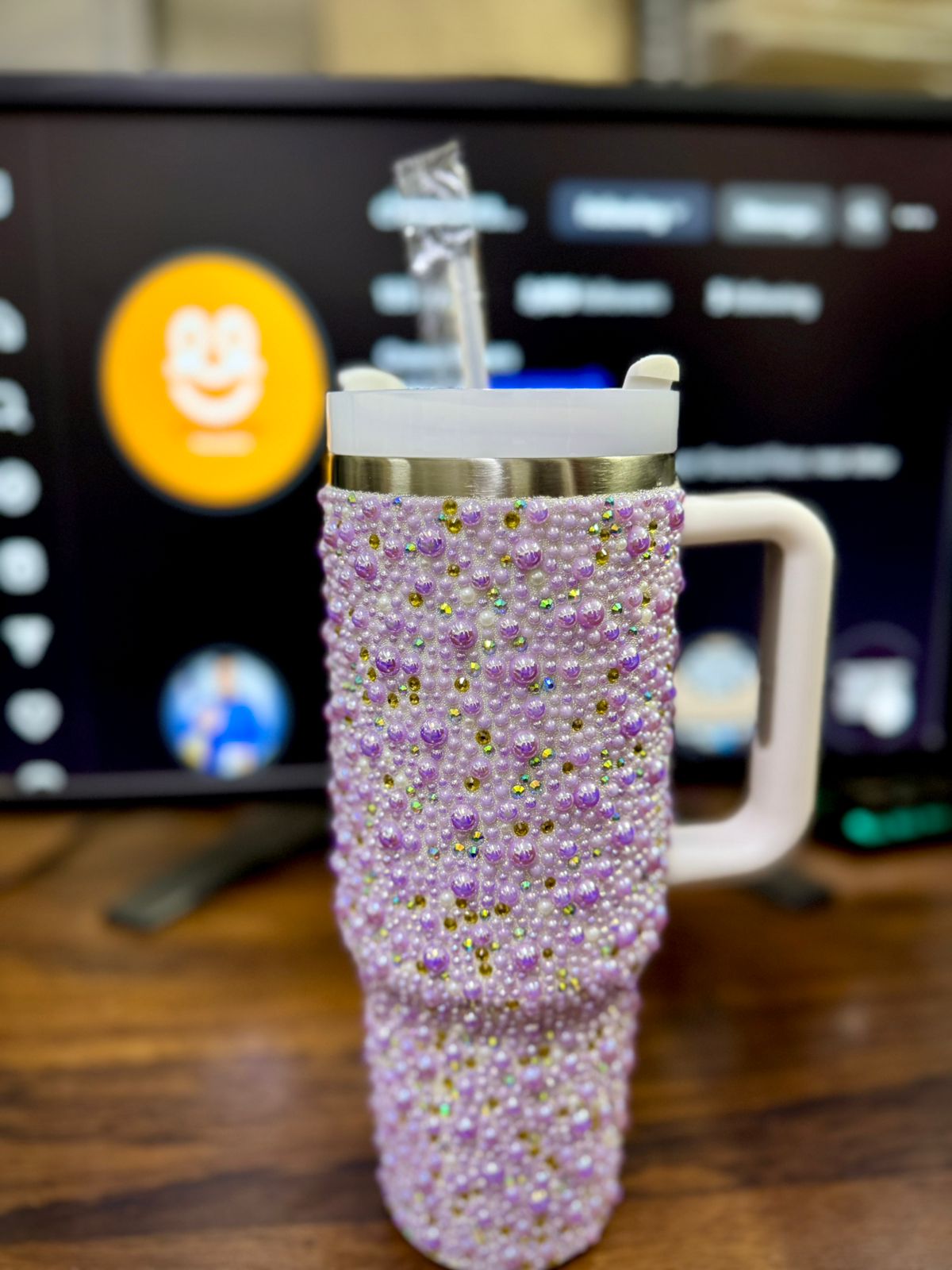 πβ¨ Personalized 40 oz Rhinestone Tumbler with Straw β Handmade Bedazzled Water Bottle ππ₯€
