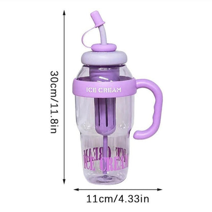 1300ml large capacity plastic water bottle leakprood with straw