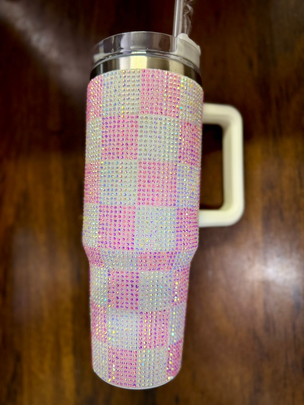 🌟✨ Personalized 40 oz Rhinestone Tumbler with Straw – Handmade Bedazzled Water Bottle 💎🥤