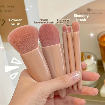 Portable Makeup Brush Set With Mirror Foldable